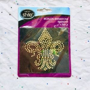 NWT Rhinestone/Stud Fleur De Lis Iron-On Patch